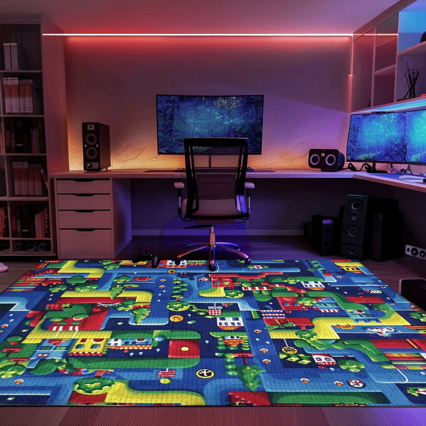 70s Style Arcade Game Room Rug for Living Room - Enhance Your Space with Nostalgic Video Game Decor, Arcade Decor, Gift for Gamers, Video Game Lovers G17