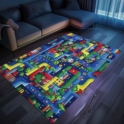 70s Style Arcade Game Room Rug for Living Room - Enhance Your Space with Nostalgic Video Game Decor, Arcade Decor, Gift for Gamers, Video Game Lovers G17