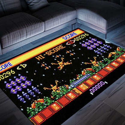 Add a Retro Flair to Your Living Space with 80s Arcade Carpet, a Nod to the Iconic Space Invaders Game, Arcade Decor, Gift for Gamers, Video Game Lovers G238