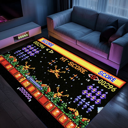 Add a Retro Flair to Your Living Space with 80s Arcade Carpet, a Nod to the Iconic Space Invaders Game, Arcade Decor, Gift for Gamers, Video Game Lovers G238