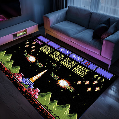 Revamp Your Room with 80s Arcade Carpet, Channeling the Spirit of Space Invaders, Perfect for Gamers, Arcade Decor, Gift for Gamers, Video Game Lovers G237