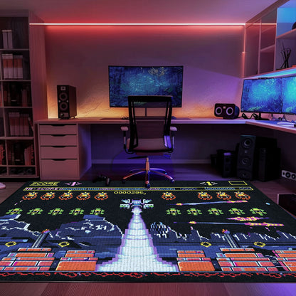 Add a Touch of Retro Gaming Charm with 80s Arcade Carpet Inspired by Space Invaders Era, Perfect for Arcade Rooms, Arcade Decor, Gift for Gamers, Video Game Lovers G224