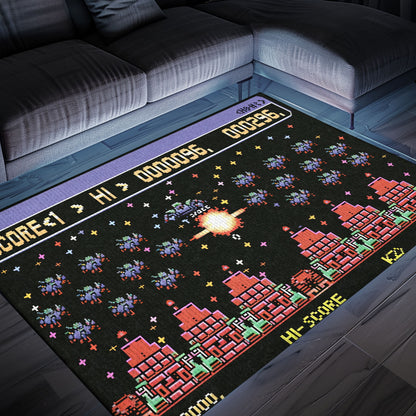 Add a Retro Flair to Your Living Space with 80s Arcade Carpet Inspired by Space Invaders Era, Arcade Decor, Gift for Gamers, Video Game Lovers G214