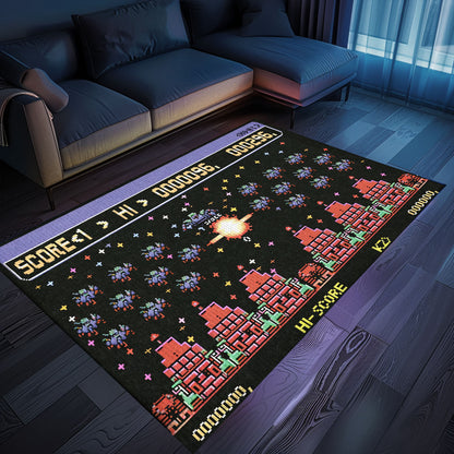 Add a Retro Flair to Your Living Space with 80s Arcade Carpet Inspired by Space Invaders Era, Arcade Decor, Gift for Gamers, Video Game Lovers G214