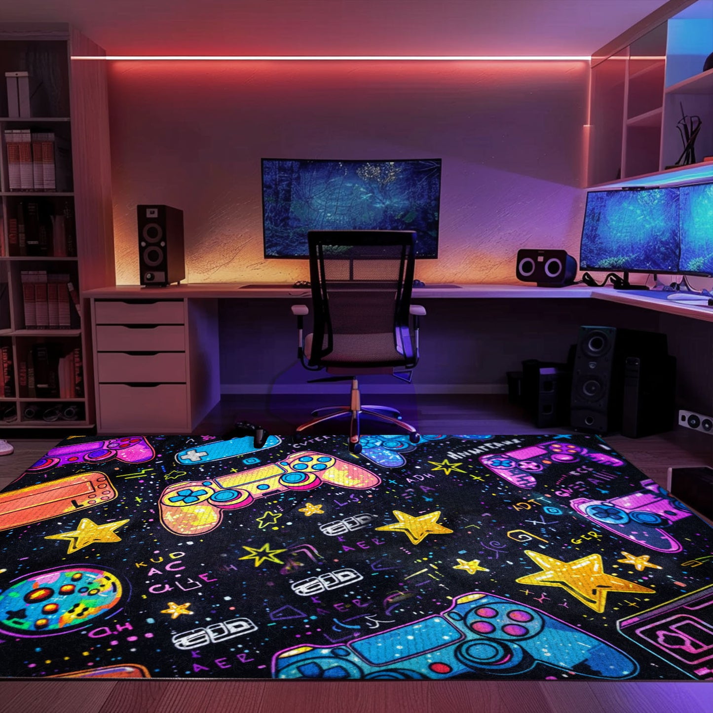 Upgrade Your Room Decor with 80s Game Controller Themed Rugs, the Ultimate Gift for Retro Gamers, Arcade Decor, Gift for Gamers, Video Game Lovers G210