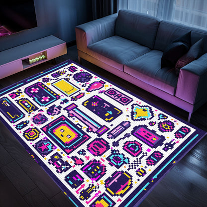 Add a Touch of Gaming Nostalgia with 80s Game Controller Design Rugs, Perfect for Arcade Rooms, Arcade Decor, Gift for Gamers, Video Game Lovers G208
