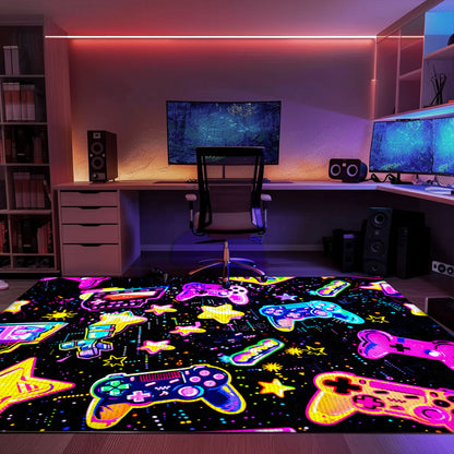 Upgrade Your Space with 80s Game Controller Patterned Room Rugs, a Stylish Addition for Any Gamer, Arcade Decor, Gift for Gamers, Video Game Lovers G190