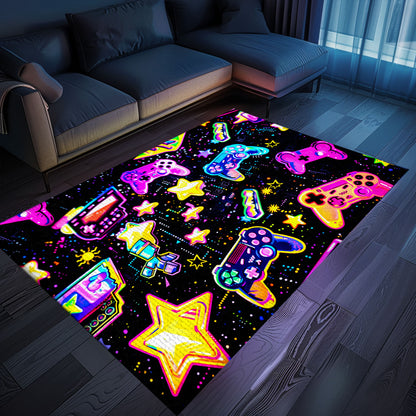 Upgrade Your Space with 80s Game Controller Patterned Room Rugs, a Stylish Addition for Any Gamer, Arcade Decor, Gift for Gamers, Video Game Lovers G190