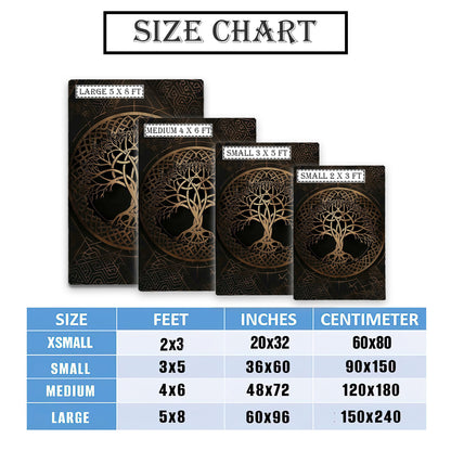 Celtic Tree of Life Viking Rug – Ideal for Adding Elegance and History to Your Home Decor, Personalized Carpet Viking, Popular Rug Full Size (3x5, 4x6, 5x8) V18
