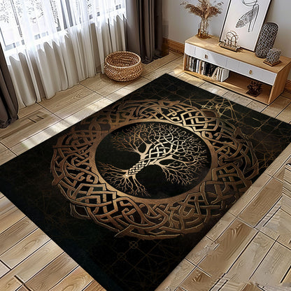 Decorative Celtic Tree of Life Viking Rug – Perfect for Adding a Historical Touch to Your Living Space, Personalized Carpet Viking, Popular Rug Full Size (3x5, 4x6, 5x8) V13