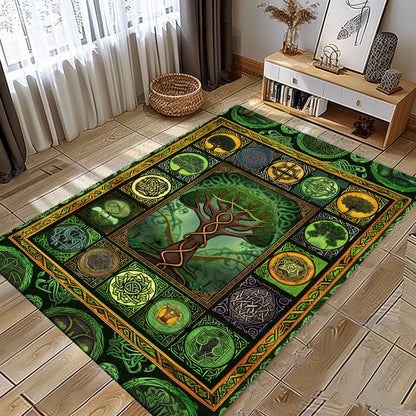 Artistic Celtic Tree of Life Viking Rug for Bedrooms – Enhance Your Decor with Mythical Norse Designs, Personalized Carpet Viking, Popular Rug Full Size (3x5, 4x6, 5x8) V3
