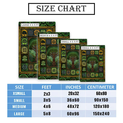 Artistic Celtic Tree of Life Viking Rug for Bedrooms – Enhance Your Decor with Mythical Norse Designs, Personalized Carpet Viking, Popular Rug Full Size (3x5, 4x6, 5x8) V3