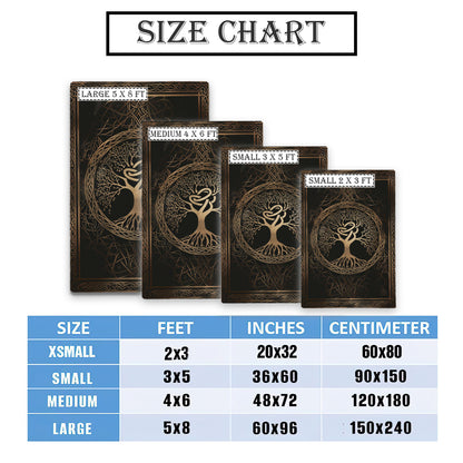 Viking Area Rug: Celtic Tree of Life Design in Norse Mythology, Personalized Carpet Viking, Viking Area Rugs for Living Room, Viking Carpet Bedroom, Popular Rug Full Size (3x5, 4x6, 5x8) V42