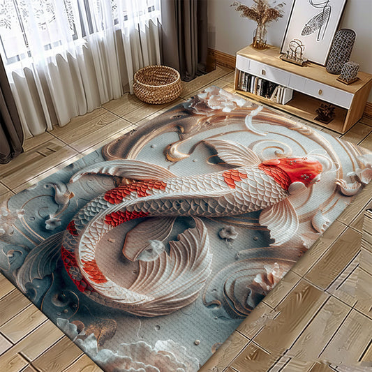 Unique Koi Fish Rugs for Living Room – Enhance Your Home's Decor and Delight Koi Fish Enthusiasts, Koi Rugs, Koi Fish Rug Carpet for Koi Lovers Size 5x8, 4x6, 3x5, 2x3 FT Koi 100